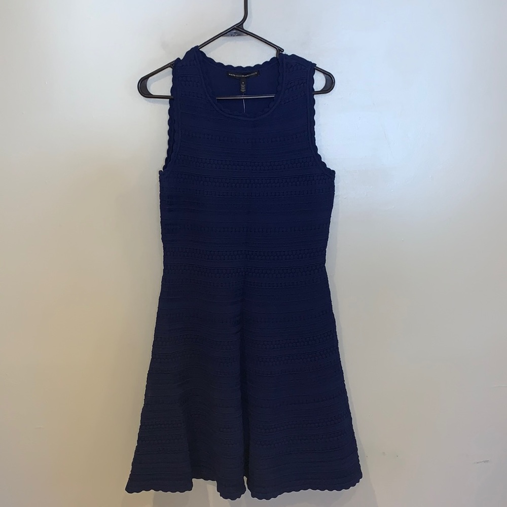 NWT White House Black Market Women’s Dress Navy Blue Tank Fit & Flare Mini